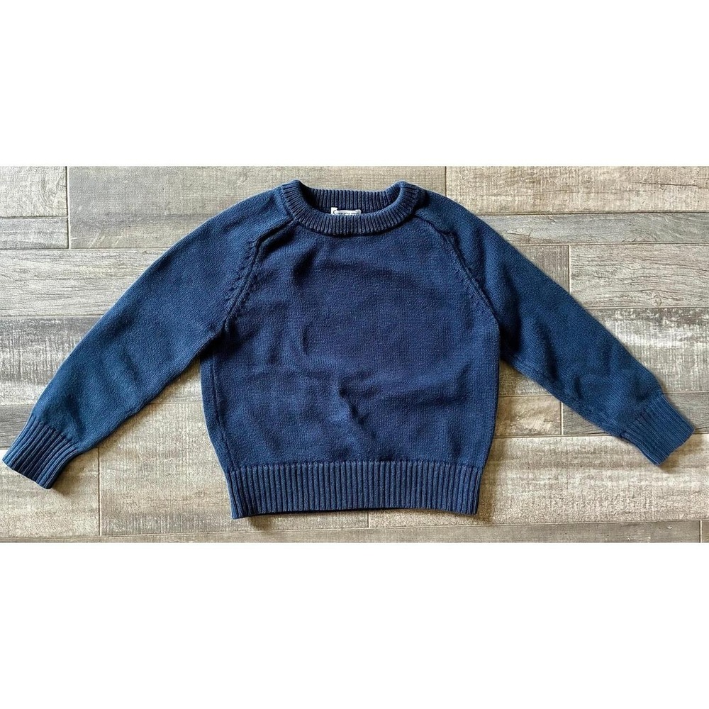 Crewcuts J.Crew Kids Solid Raglan Knit Crewneck Sweater - Navy Blue - Size XS